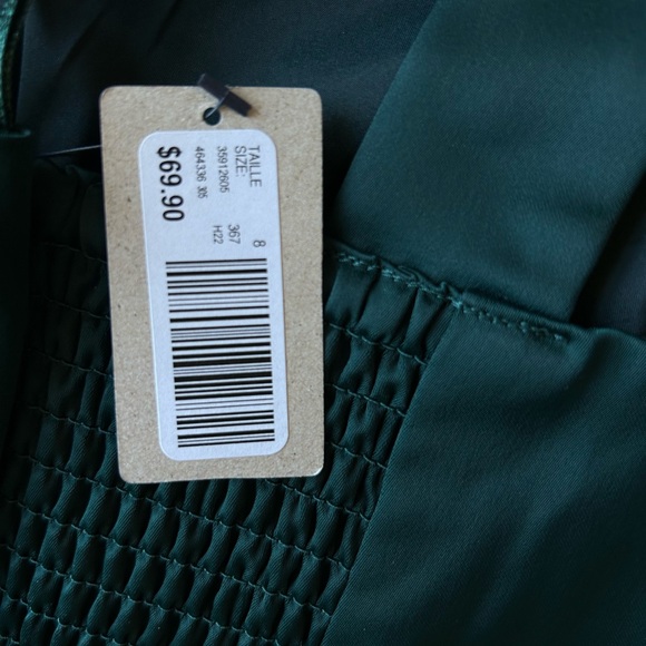 2 For $50 Green Satin Crop Top - Picture 4 of 4